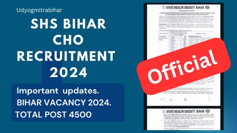SHSB CHO Vacancy 2024
