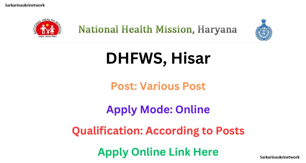 DHFWS Hisar Recruitment 2024
