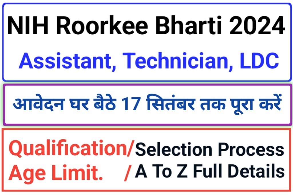 NIH Roorkee Recruitment 2024