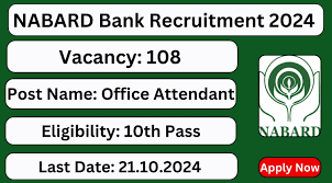 NABARD Office Attendant Recruitment 2024