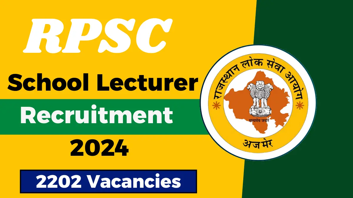RPSC School Lecturer Recruitment 2024