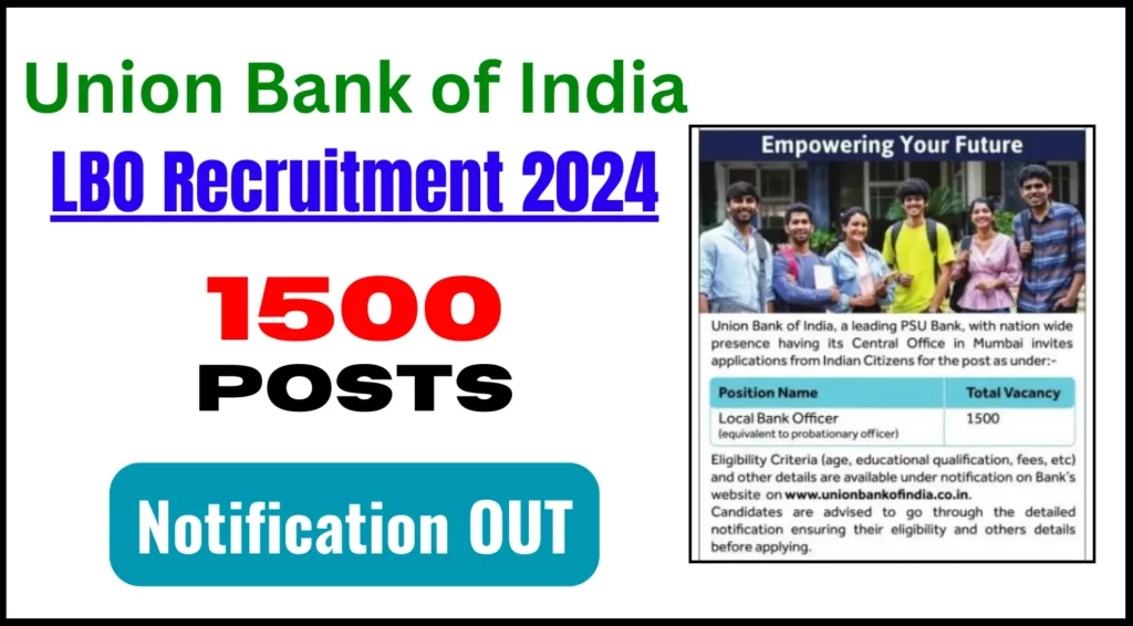 Union Bank of India LBO Recruitment 2024