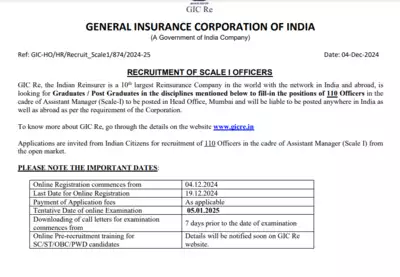GIC Assistant Manager Recruitment 2024